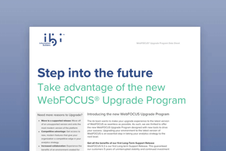 Image of the WebFOCUS Upgrade Program Data Sheet